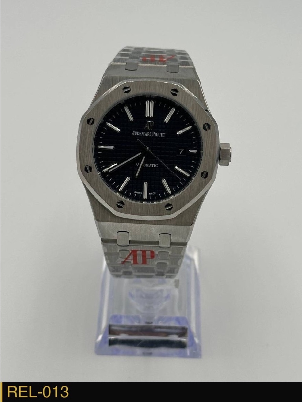 Audemars Piguet Stainless Steel Watch with Black Dial